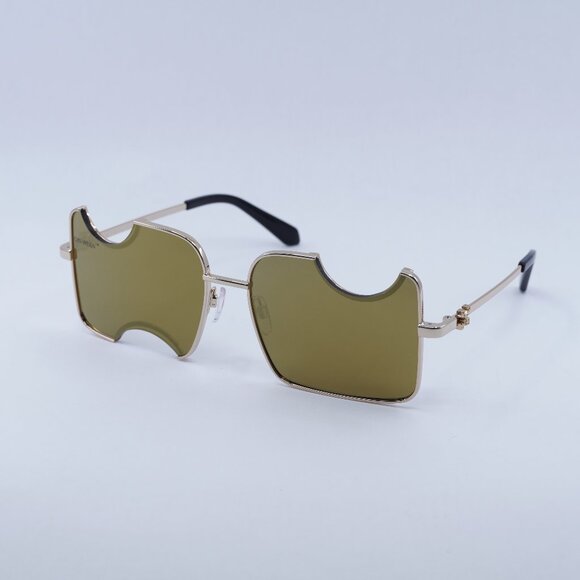🕶️New Off-White SALVADOR 17676 Sunglasses - Gold Frame, Brown Lenses
